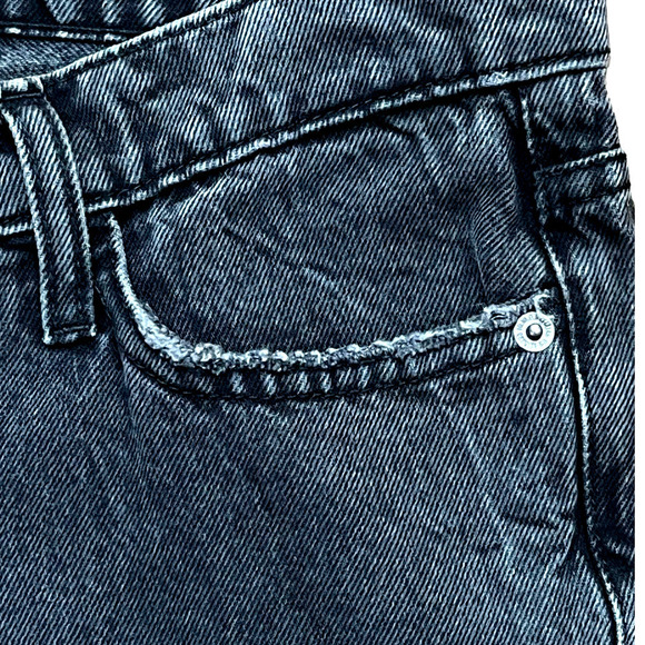 Current/Elliott NEW Cotton Distressed Straight Leg Cropped Jeans Black 30 - Picture 8 of 14